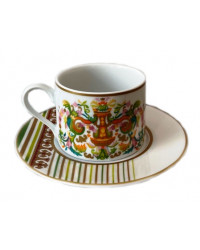 LOMONOSOV IMPERIAL PORCELAIN TEACUP AND SAUCER SOLO QUEEN'S GARDEN 300 ml/10.1 fl.oz