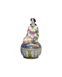LOMONOSOV IMPERIAL PORCELAIN TREASURE JEWELERY BOX LADY IN BRIGHT SHAWL