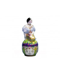 LOMONOSOV IMPERIAL PORCELAIN TREASURE JEWELERY BOX LADY IN GOLDEN DRESS