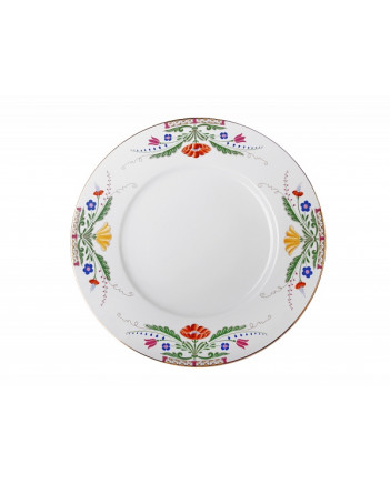 LOMONOSOV IMPERIAL PORCELAIN SERVING PLATTER ROUND MOSCOW RIVER 32 cm 12.6"