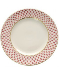 LOMONOSOV IMPERIAL PORCELAIN SERVING PLATTER ROUND RED NET 32 cm 12.6"