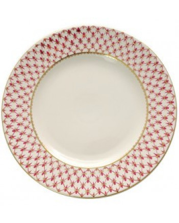 LOMONOSOV IMPERIAL PORCELAIN SERVING PLATTER ROUND RED NET 32 cm 12.6"