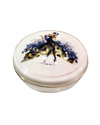 LOMONOSOV IMPERIAL PORCELAIN TREASURE JEWELERY BOX OVAL COLOREFUL DREAMS: CARABOSSE FAIRY 