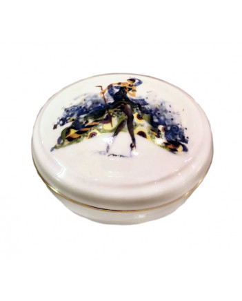 LOMONOSOV IMPERIAL PORCELAIN TREASURE JEWELERY BOX OVAL COLOREFUL DREAMS: CARABOSSE FAIRY 