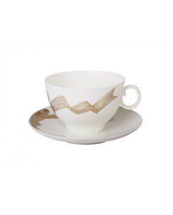 LOMONOSOV IMPERIAL BONE CHINA PORCELAIN TEA CUP APPLE PLATINUM BOW 160 ml/5.4 fl.oz