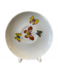 LOMONOSOV IMPERIAL PORCELAIN TEACUP AND SAUCER SAFFRON BUTTERFLIES 230 ML/7.8 OZ