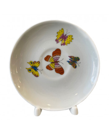 LOMONOSOV IMPERIAL PORCELAIN TEACUP AND SAUCER SAFFRON BUTTERFLIES 230 ML/7.8 OZ