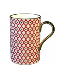 LOMONOSOV IMPERIAL BONE CHINA PORCELAIN COFFEE MUG IDYLL SCARLET v.1 400 Ml/14.1 Fl.Oz