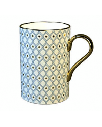 LOMONOSOV IMPERIAL BONE CHINA PORCELAIN COFFEE MUG IDYLL AZURE v.1 400 Ml/14.1 Fl.Oz