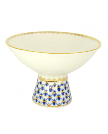 LOMONOSOV IMPERIAL PORCELAIN ICE CREAM VASE COBALT NET