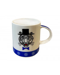 LOMONOSOV IMPERIAL PORCELAIN COFFEE LATTE HOT CHOCOLATE MUG ZODIAC TIGER Blue 370 ml 12.5 oz