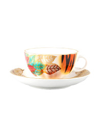  LOMONOSOV IMPERIAL PORCELAIN TEACUP AND SAUCER TULIP CHRISTMAS FLOWER POINSETTIA 250 ML/8.45 OZ
