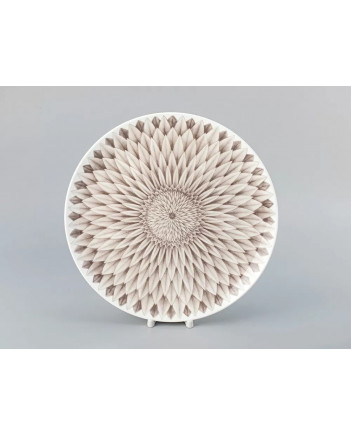 LOMONOSOV IMPERIAL PORCELAIN SERVING PLATTER ROUND ALOHA Bungalow 31 cm 12.2"