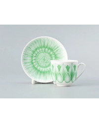 LOMONOSOV IMPERIAL BONE CHINA PORCELAIN ESPRESSO CUP ALOHA Lagoon 180 ml 6.1 fl.oz