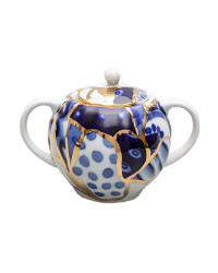 LOMONOSOV IMPERIAL PORCELAIN SUGAR BOWL TULIP BAIKAL 15 OZ/450 ML
