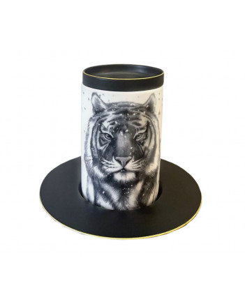 LOMONOSOV IMPERIAL PORCELAIN COFFEE LATTE HOT CHOCOLATE MUG TOTEM ANIMAL TIGER 390 ML/13.2 FL.OZ