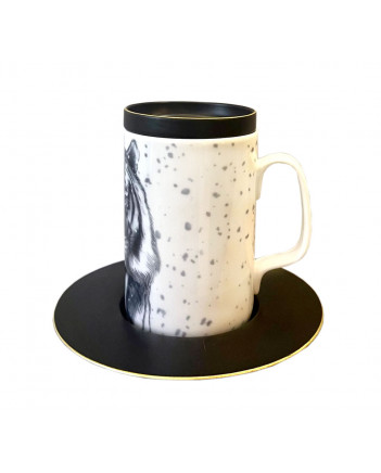 LOMONOSOV IMPERIAL PORCELAIN COFFEE LATTE HOT CHOCOLATE MUG TOTEM ANIMAL TIGER 390 ML/13.2 FL.OZ