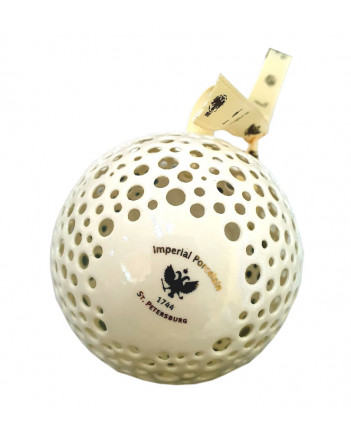 LOMONOSOV IMPERIAL PORCELAIN CHRISTMAS TREE DECORATION BALL LACE 