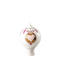 LOMONOSOV IMPERIAL PORCELAIN CHRISTMAS SOUVENIR BALL ON STAND HEART 