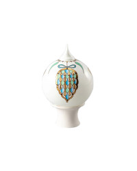 LOMONOSOV IMPERIAL PORCELAIN CHRISTMAS SOUVENIR BALL ON STAND HEART 