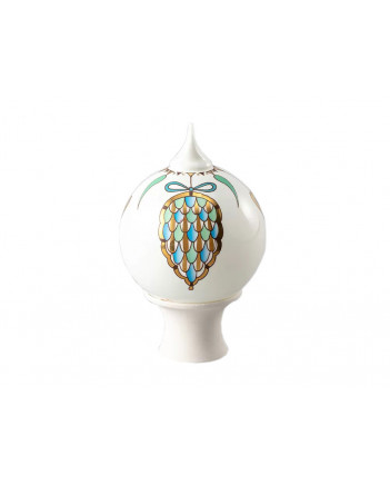 LOMONOSOV IMPERIAL PORCELAIN CHRISTMAS SOUVENIR BALL ON STAND HEART 