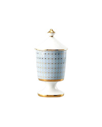 LOMONOSOV IMPERIAL BONE CHINA PORCELAIN CANDLE HOLDER AZURE + AROMA CANDLE