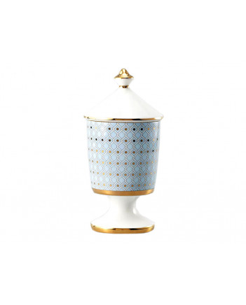 LOMONOSOV IMPERIAL BONE CHINA PORCELAIN CANDLE HOLDER AZURE + AROMA CANDLE