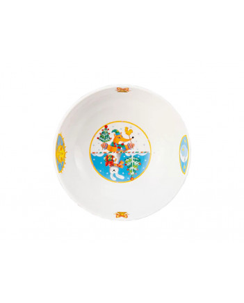 LOMONOSOV IMPERIAL PORCELAIN BABY SET 3PC: CUP, PLATE AND BOWL WINTER PLAYDAY