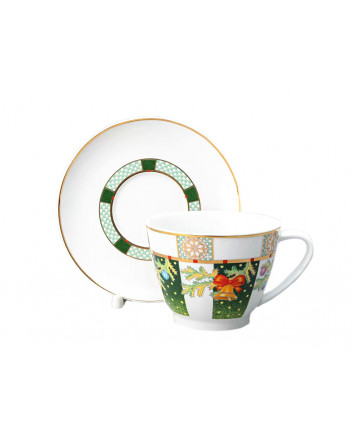  LOMONOSOV IMPERIAL PORCELAIN TEACUP AND SAUCER VEGA CHRISTMAS 350 ML/11.8 OZ