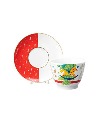  LOMONOSOV IMPERIAL PORCELAIN TEACUP AND SAUCER VEGA NEW YEAR 350 ML/11.8 OZ