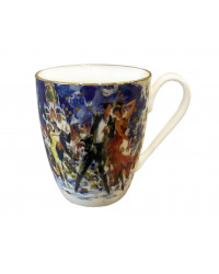 LOMONOSOV IMPERIAL BONE CHINA PORCELAIN COFFEE MUG TANGO ON THE RED SQUARE (2) 450 Ml 15.2 Oz