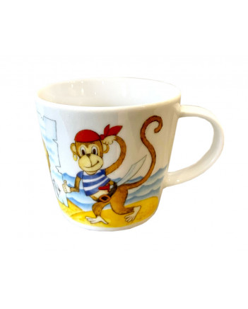 LOMONOSOV IMPERIAL PORCELAIN BABY SET 3PC: CUP, PLATE AND BOWL FUNNY PIRATES