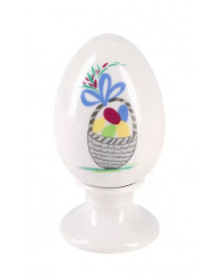 LOMONOSOV IMPERIAL PORCELAIN EASTER EGG ON STAND BASKET