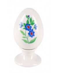 LOMONOSOV IMPERIAL PORCELAIN EASTER EGG ON STAND PRIMROSES