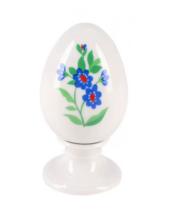 LOMONOSOV IMPERIAL PORCELAIN EASTER EGG ON STAND PRIMROSES