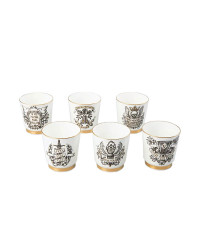 LOMONOSOV IMPERIAL PORCELAIN VODKA 6 SHOT SET IN GIFT BOX FOR STRONG MEN