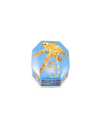 LOMONOSOV IMPERIAL PORCELAIN TREASURE JEWELERY BOX LEMUR BLUE