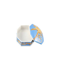 LOMONOSOV IMPERIAL PORCELAIN TREASURE JEWELERY BOX LEMUR BLUE