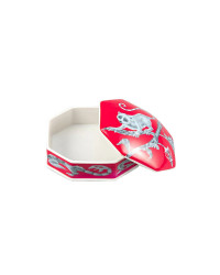 LOMONOSOV IMPERIAL PORCELAIN TREASURE JEWELERY BOX LEMUR RED