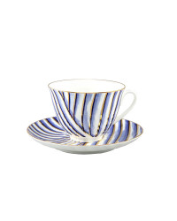 LOMONOSOV IMPERIAL BONE CHINA PORCELAIN TEACUP AND SAUCER SPRING MOOD PURE 230 ML/7.8 OZ