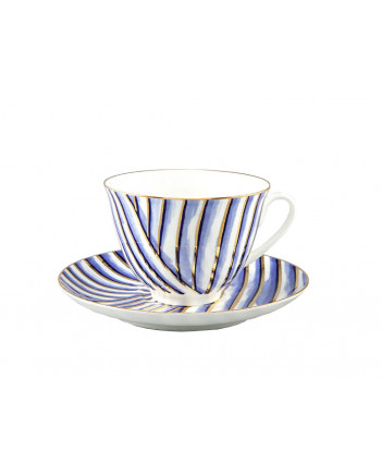 LOMONOSOV IMPERIAL BONE CHINA PORCELAIN TEACUP AND SAUCER SPRING MOOD PURE 230 ML/7.8 OZ