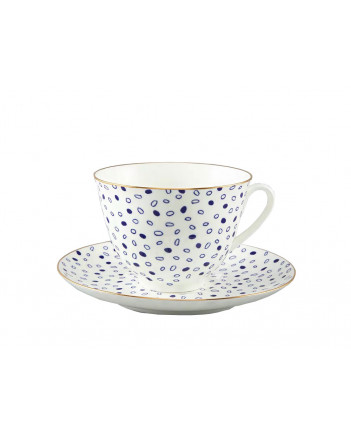 LOMONOSOV IMPERIAL BONE CHINA PORCELAIN TEACUP AND SAUCER SPRING MOOD GLARE 230 ML/7.8 OZ