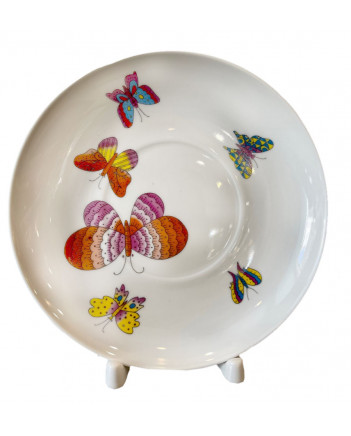LOMONOSOV IMPERIAL PORCELAIN COFFEE LATTE HOT CHOCOLATE MUG SAFFRON BUTTERFLIES 360 Ml/12.2 Fl.Oz