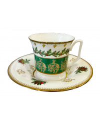 LOMONOSOV IMPERIAL BONE CHINA PORCELAIN TEA CUP YULIA FIR BRANCHES 210 ml 7.1 fl.oz