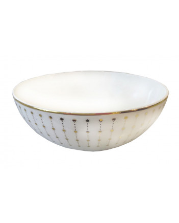 LOMONOSOV IMPERIAL BONE CHINA PORCELAIN SALAD BOWL AZURE GOLD 570 ml 19.3 fl oz