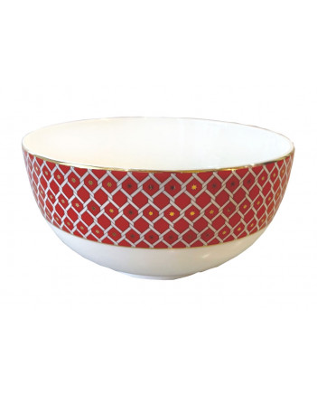 LOMONOSOV IMPERIAL BONE CHINA PORCELAIN SALAD BOWL SCARLET v.2 500 Ml 17 Fl.Oz