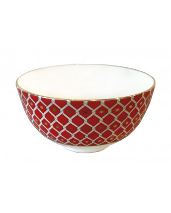 LOMONOSOV IMPERIAL BONE CHINA PORCELAIN SALAD BOWL SCARLET v.2 280 Ml 9.5 Fl.Oz