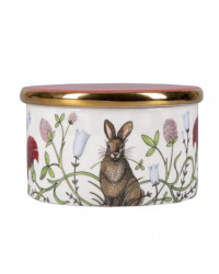 LOMONOSOV IMPERIAL BONE CHINA PORCELAIN TREASURE JEWELERY BOX RABBIT ALICE GARDEN