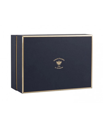 LOMONOSOV IMPERIAL PORCELAIN VODKA 6 SHOT SET IN GIFT BOX GOLDEN