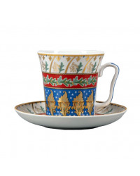 LOMONOSOV IMPERIAL PORCELAIN COFFEE LATTE HOT CHOCOLATE MUG  NEW YEAR NIGHT 360 ml/12.2 fl.oz
